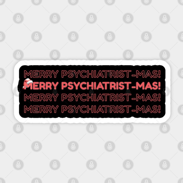 Merry Christmas psychiatrist and psychologist Sticker by MedicineIsHard